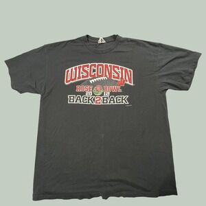 Delta Wisconsin Rose Bowl T-Shirt Mens XL Black 2012 Back 2 Back Football Tee